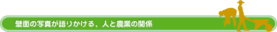 壁面の写真が語りかける、人と農業の関係